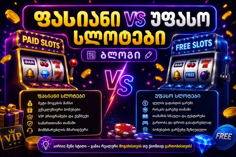 ფასიანი VS უფასო სლოტები — სრული შედარება
